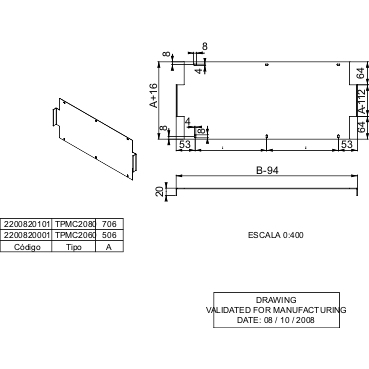 SPACIAL SF REAR PARTITION - COMPARTIMENTALISED APPLICATION - 200X600 MM