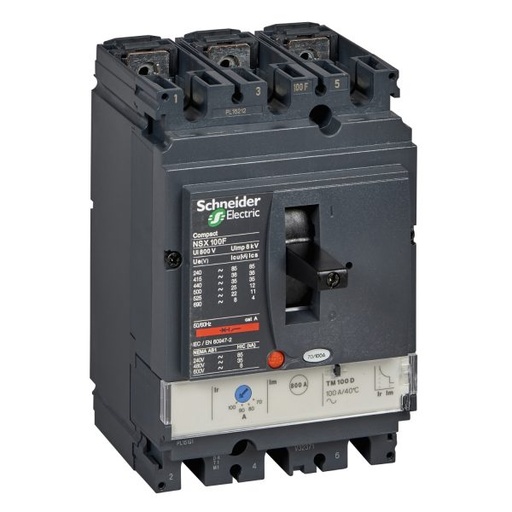 [LV429630] INTERRUPTOR AUTOMÁTICO COMPACT NSX100F TMD100 REGULABLE 70-100 A 3P3D