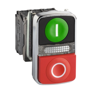 [XB4BW73731M5] PULSADOR DOBLE LUM VER-ROJ 240V IP66
